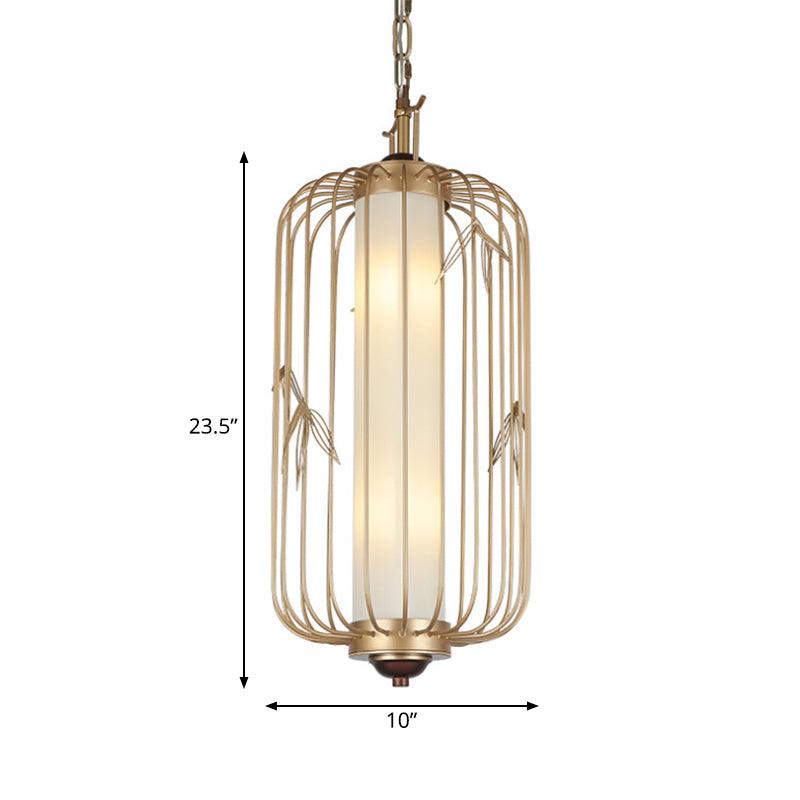 Birdcage Dining Room Chandelier Lighting Classic Stylish Metal 2 Lights Gold - Rebooters