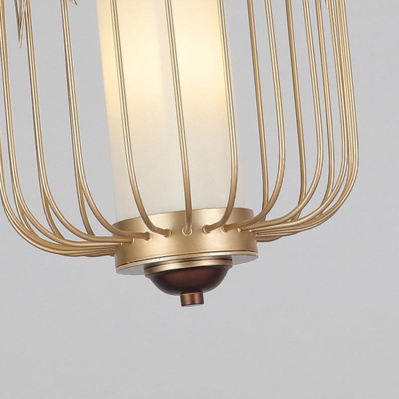 Birdcage Dining Room Chandelier Lighting Classic Stylish Metal 2 Lights Gold - Rebooters