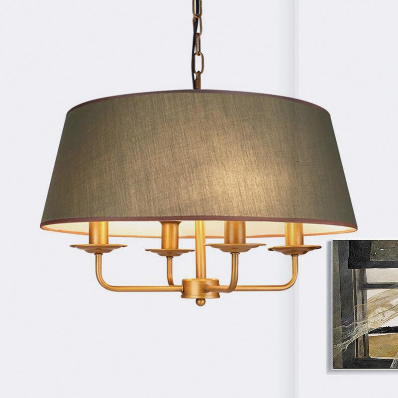 4 Lights Living Room Hanging Chandelier Green White Pendant - Rebooters