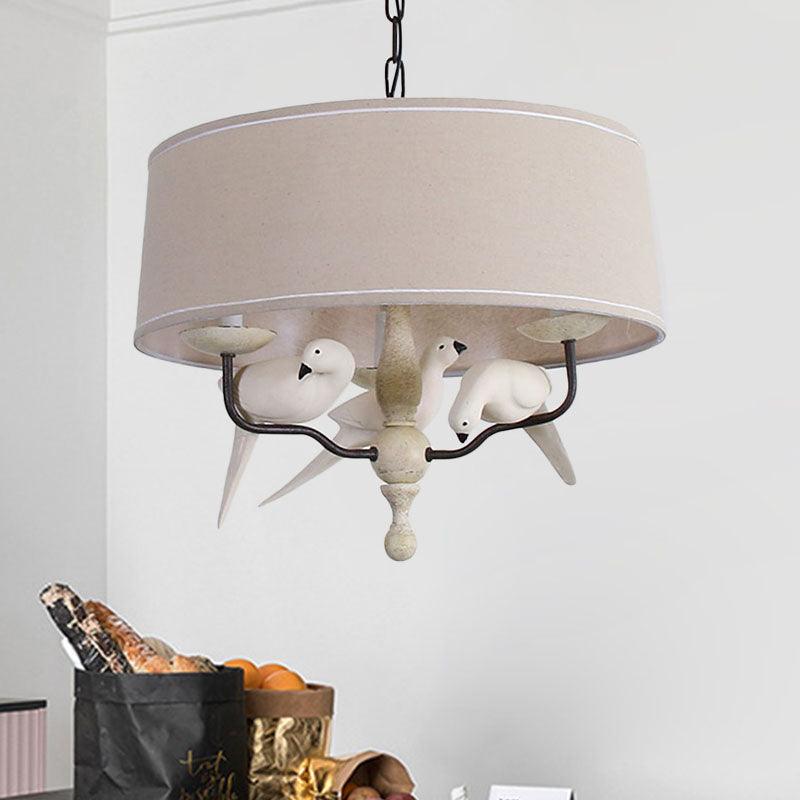 19.5"/23.5" Wide Round Hanging Pendant Light Nordic Fabric Chandelier - Rebooters