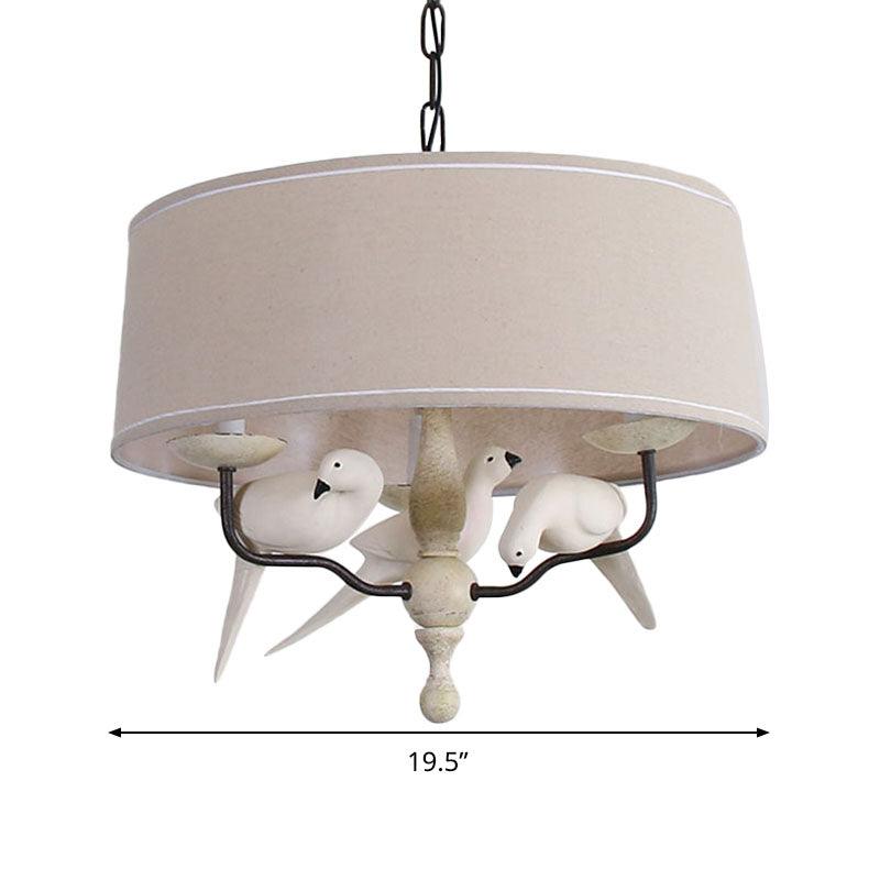 19.5"/23.5" Wide Round Hanging Pendant Light Nordic Fabric Chandelier - Rebooters