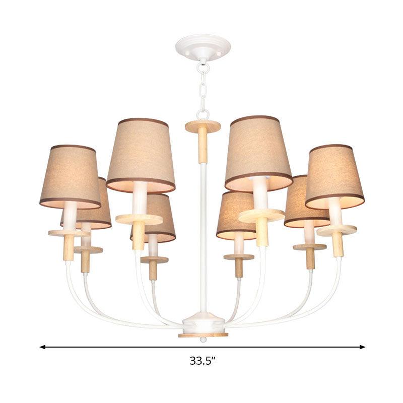 6/8 Heads Living Room Chandelier Lamp Modern Flaxen Pendant Light - Rebooters