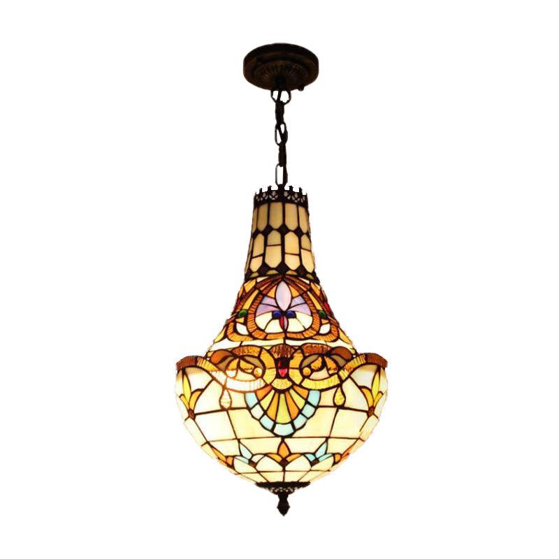 3/5 Lights Flower Chandelier Light Fixture Antique Bronze Cut Glass Suspension Pendant 12 16 Wide - Rebooters