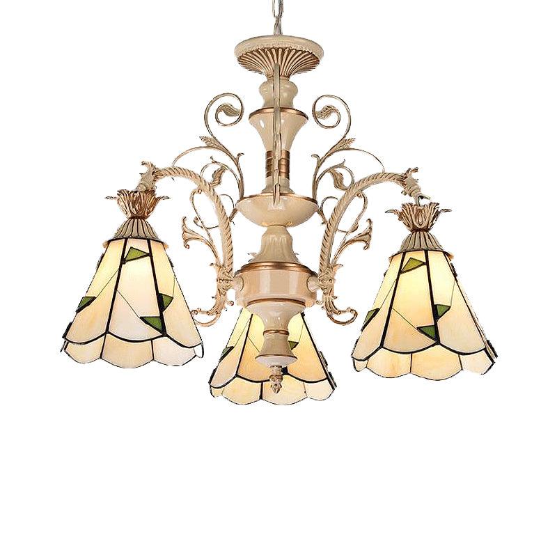 3/5 Lights Chandelier Lighting Fixture Baroque Stained Glass Lamp - Rebooters