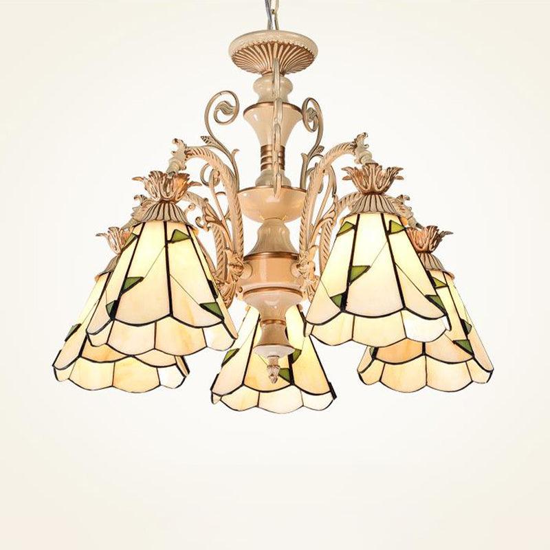 3/5 Lights Chandelier Lighting Fixture Baroque Stained Glass Lamp - Rebooters