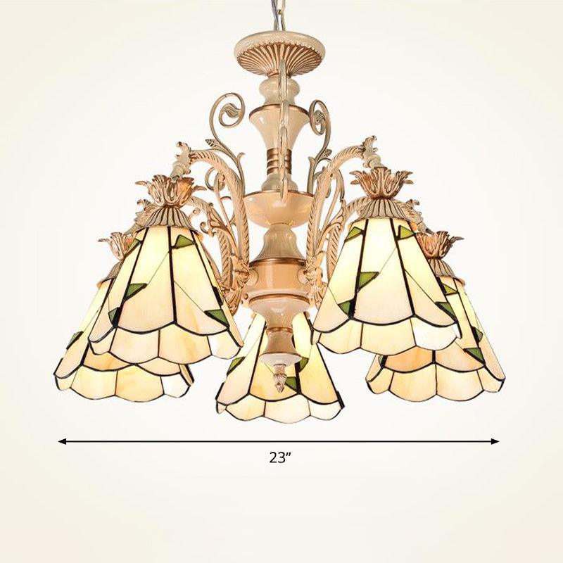 3/5 Lights Chandelier Lighting Fixture Baroque Stained Glass Lamp - Rebooters