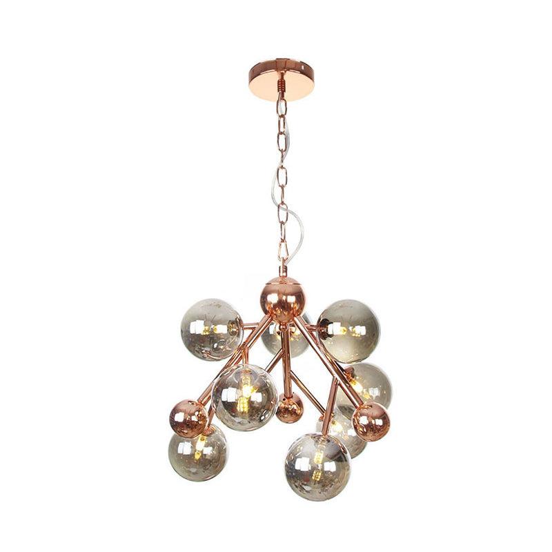 9 Lights Globe Chandelier Lighting Vintage Glass Pendant Fixture - Rebooters