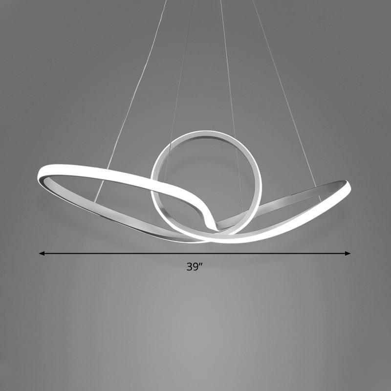 Acrylic Seamless Curve Hanging Ceiling Light Minimalist White LED Pendant Chandelier - Rebooters