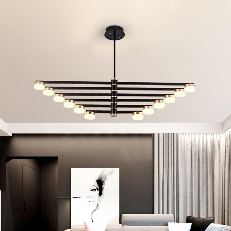12-Head Living Room Chandelier Modern Stylish Black Ceiling Lamp - Rebooters