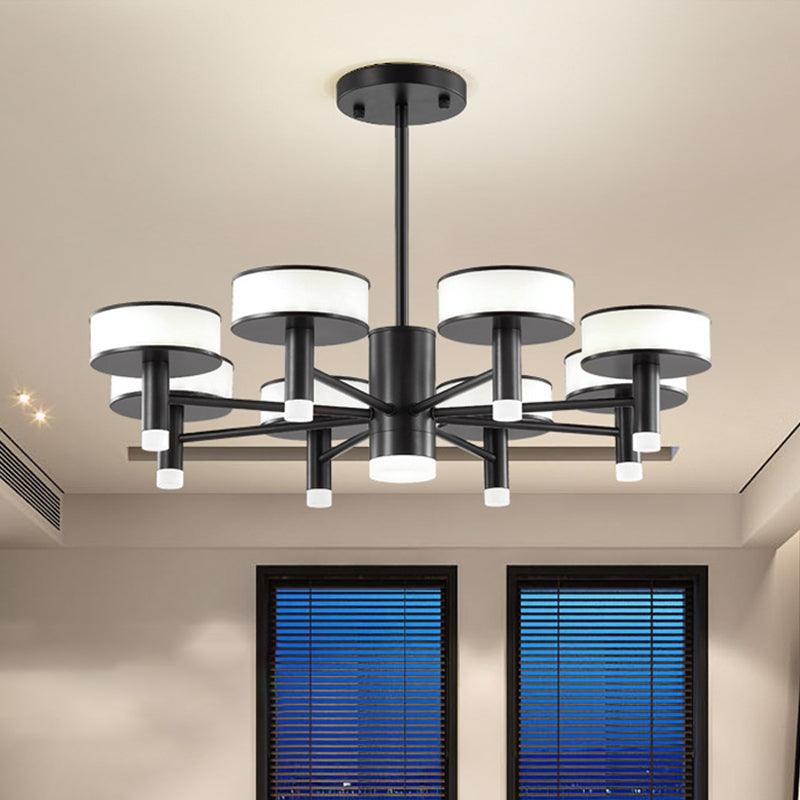 6/8 Lights Living Room LED Chandelier Modernist Black Lamp - Rebooters