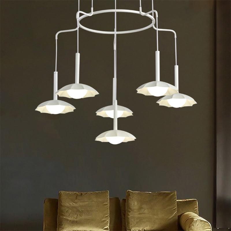 6-Head Living Room Chandelier Modernist Style White Light - Rebooters