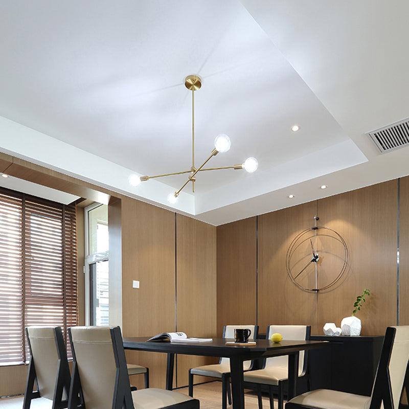 Adjustable Crossed Pendant Lighting Metallic Gold Chandelier - Rebooters