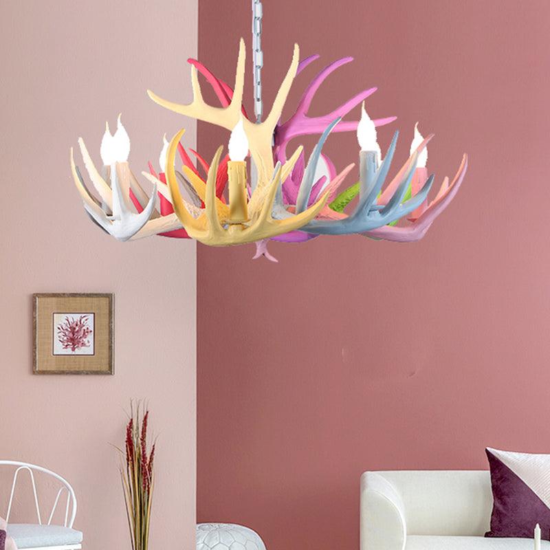 16"/23" Wide Antler Resin Chandelier Lighting 4/6/8 Heads - Rebooters