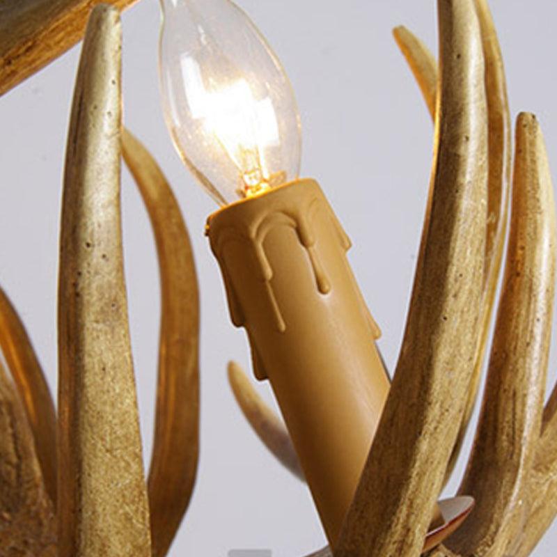 Antler Restaurant Pendant Chandelier Traditional Resin 3/4/5 Bulbs Brown Light Kit - Rebooters