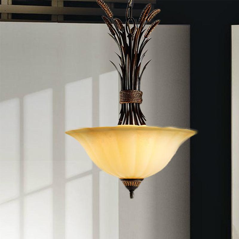 3 Heads Chandelier Pendant Lighting Traditional Wide Flare Ceiling Lamp in Black - Rebooters