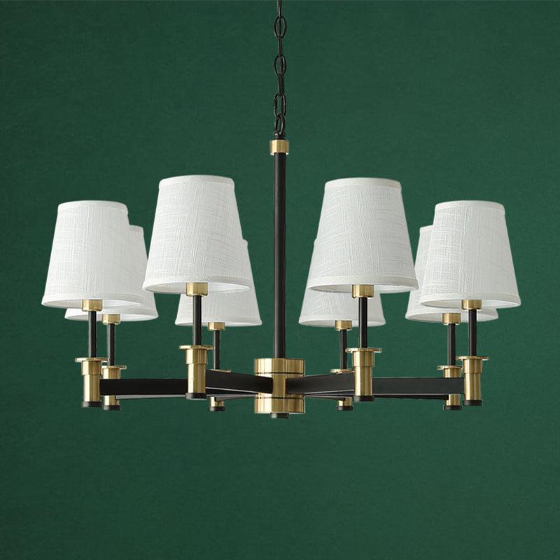 Barrel Pendant Chandelier Contemporary Fabric 6/8 Lights White - Rebooters