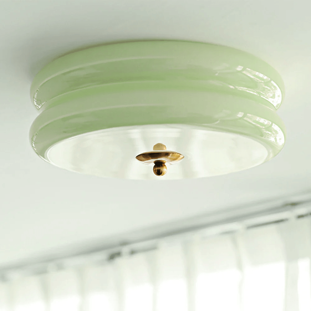 White Round Vintage Porch Ceiling Light Fixture for Elegance - Rebooters