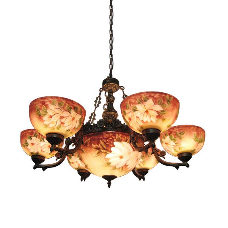 3/7 Lights Living Room Chandelier Tiffany Bronze Pendant Lighting - Rebooters