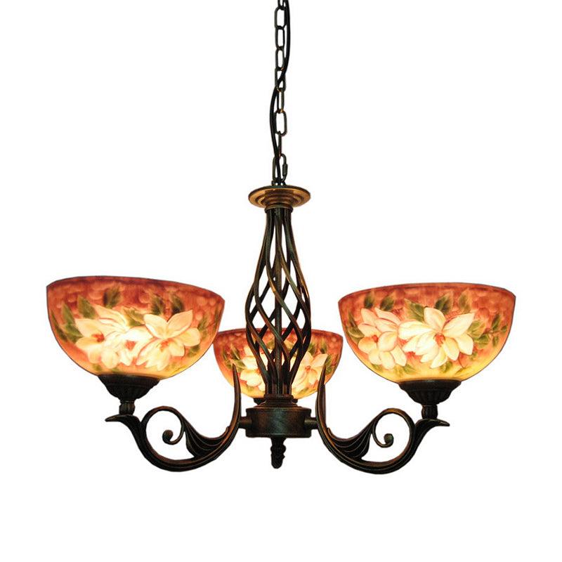3/7 Lights Living Room Chandelier Tiffany Bronze Pendant Lighting - Rebooters