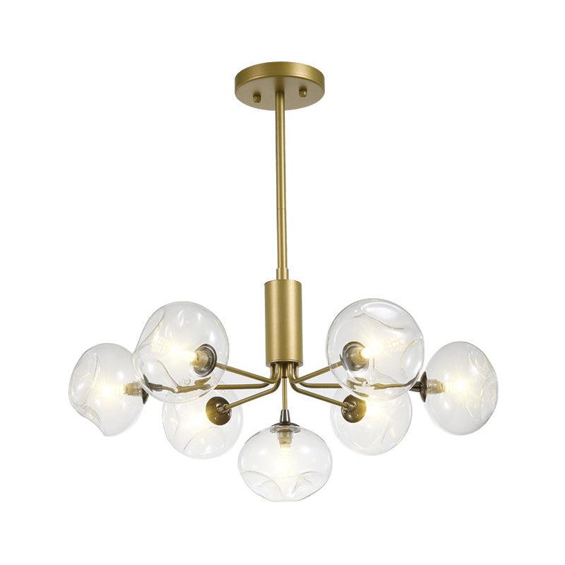 7 Heads Bedroom Ceiling Chandelier Modernist Gold Light Fixture - Rebooters