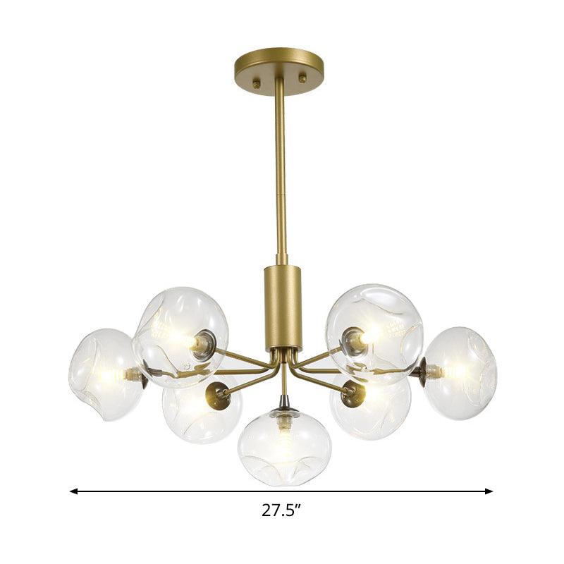 7 Heads Bedroom Ceiling Chandelier Modernist Gold Light Fixture - Rebooters