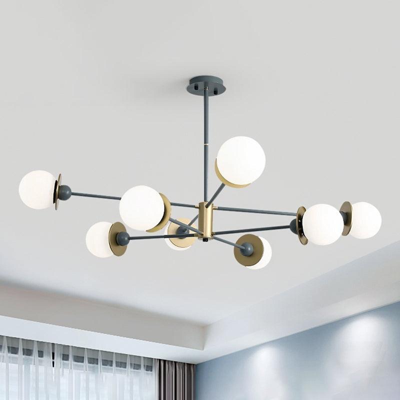 8 Bulbs Living Room Pendant Chandelier Modernism Grey Light - Rebooters