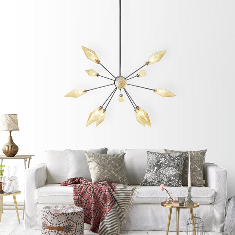 9/12/15-Light Living Room Hanging Chandelier Lamp Industrial Amber Clear Pendant Light - Rebooters