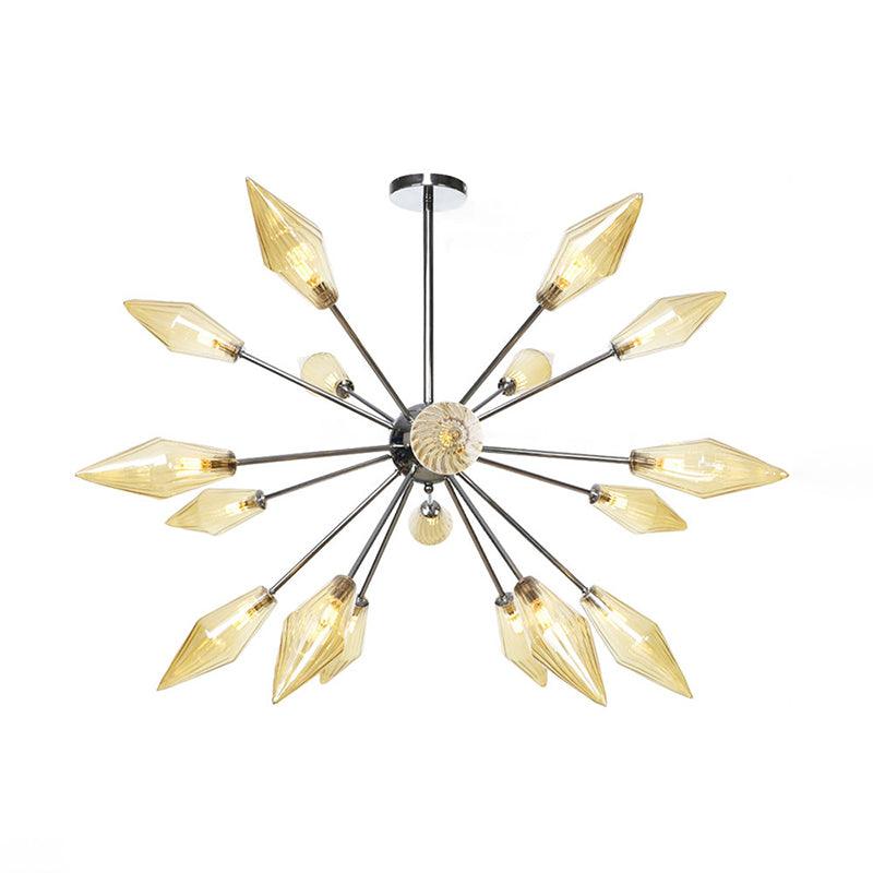 9/12/15-Light Living Room Hanging Chandelier Lamp Industrial Amber Clear Pendant Light - Rebooters