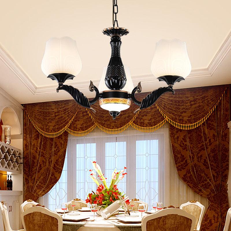 Black 4/6/7 Heads Chandelier Lighting Metal Sputnik Pendant - Rebooters