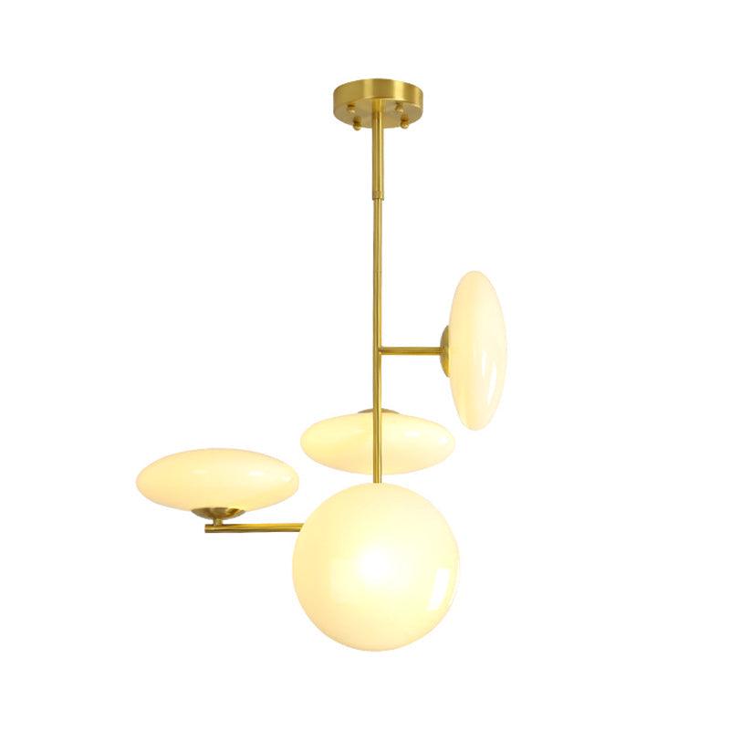 4 Heads Living Room Ceiling Chandelier Modern Gold Light Fixture - Rebooters