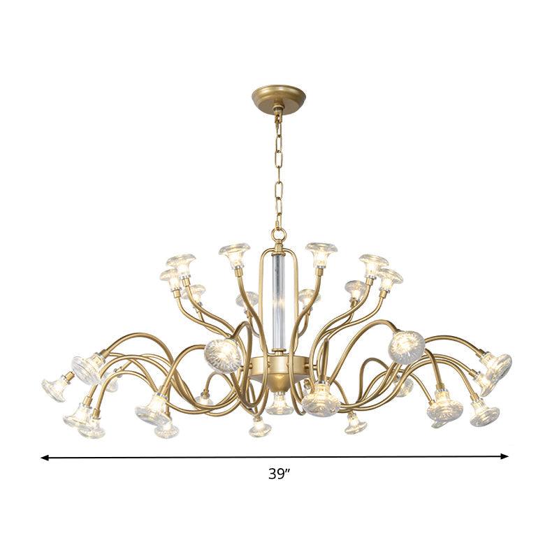 25/31 Lights Crystal Chandelier Lodge Gold Sputnik Lamp - Rebooters