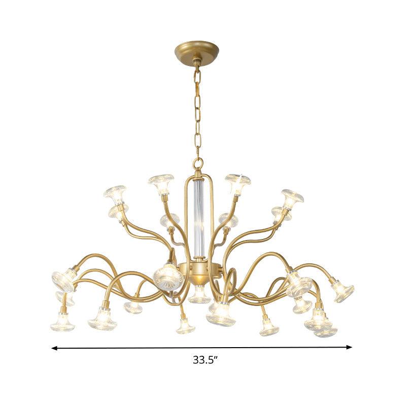 25/31 Lights Crystal Chandelier Lodge Gold Sputnik Lamp - Rebooters