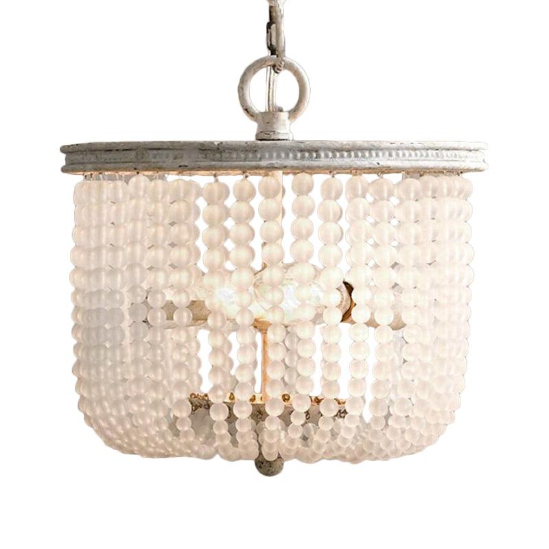 8.5"/14" Wide Rustic Rounded Chandelier 2 Lights White Fixture - Rebooters