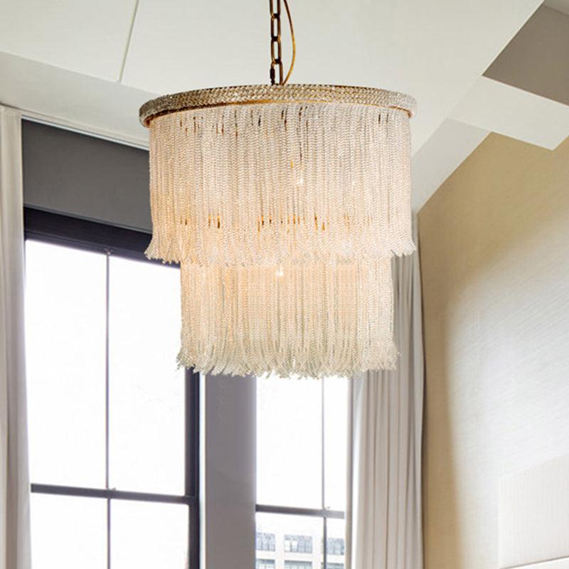 4 Lights Chandelier Light Fixture Rustic Crystal Lamp Kit White - Rebooters