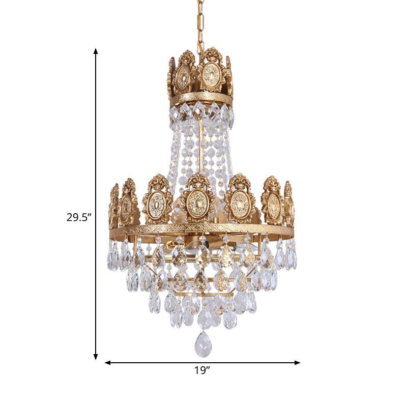 6 Lights Living Room Chandelier Lighting Lodge Silver Gold Drop Pendant - Rebooters