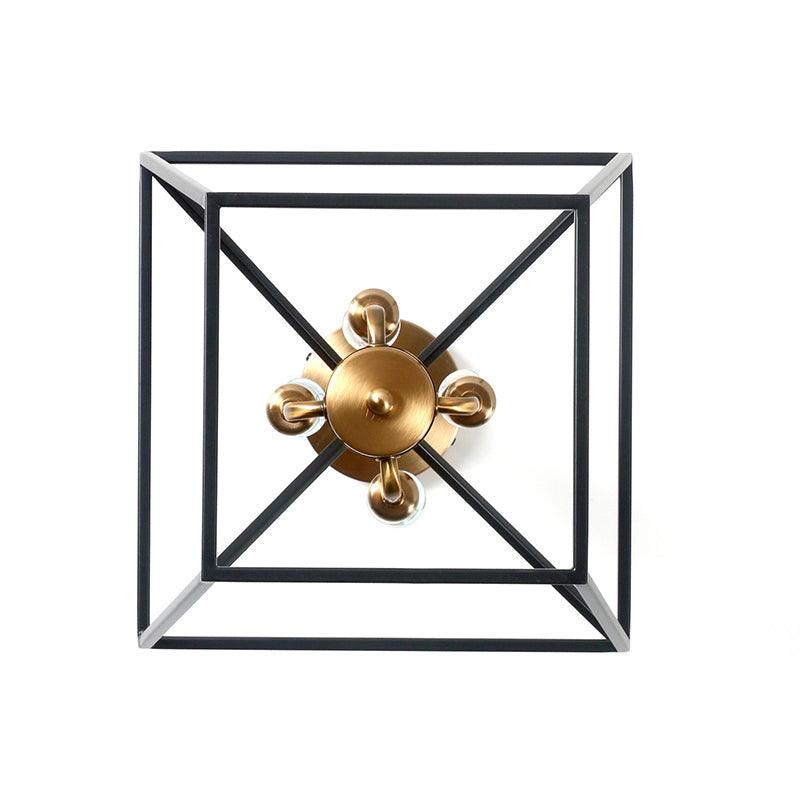 4-Light Indoor Hanging Chandelier Lamp Black Pendant Light - Rebooters