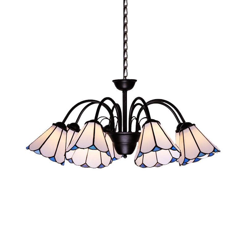 6/8 Lights Conical Chandelier Lighting Baroque Black Cut Glass - Rebooters