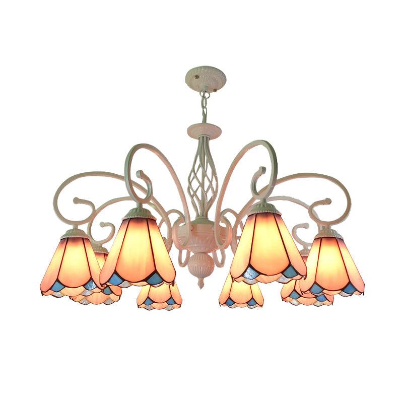 Arched Chandelier Lighting Fixture 5/6/8 Lights Tiffany Pendant - Rebooters