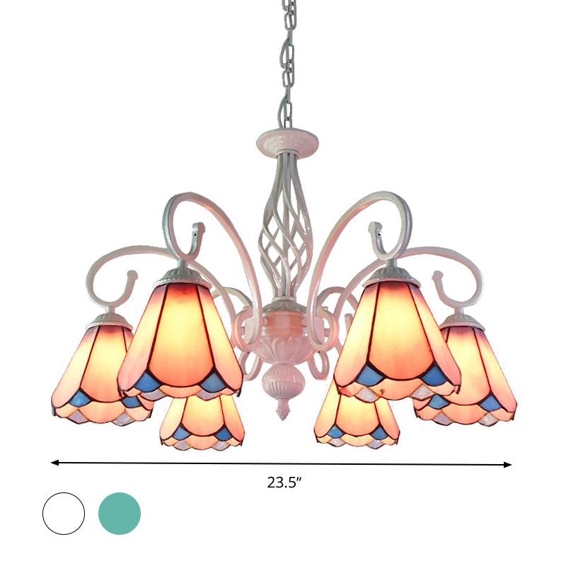 Arched Chandelier Lighting Fixture 5/6/8 Lights Tiffany Pendant - Rebooters