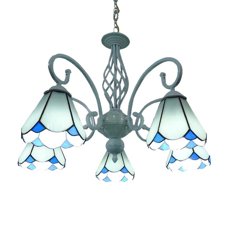 Arched Chandelier Lighting Fixture 5/6/8 Lights Tiffany Pendant - Rebooters