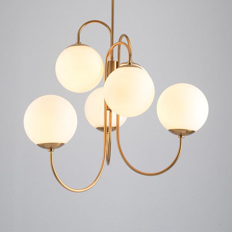 6 Heads Living Room Chandelier Lighting Contemporary Gold Finish - Rebooters
