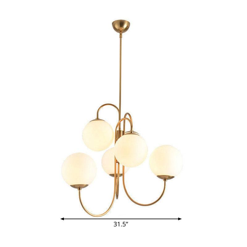 6 Heads Living Room Chandelier Lighting Contemporary Gold Finish - Rebooters