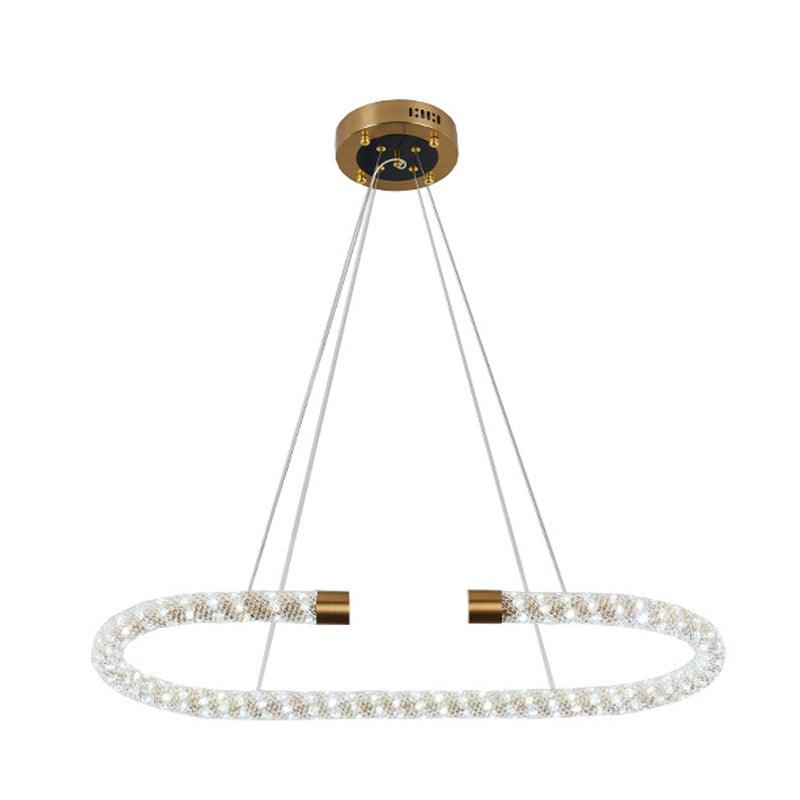Bend Chandelier Light Modern Crystal 31.5 39 47 Wide LED Brass Fixture - Rebooters