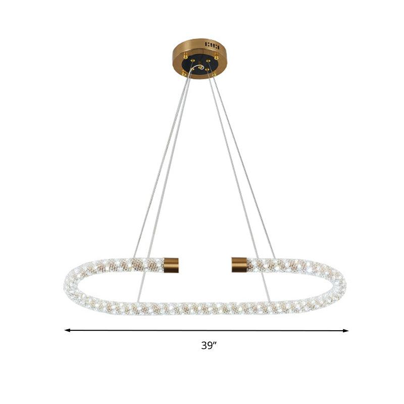 Bend Chandelier Light Modern Crystal 31.5 39 47 Wide LED Brass Fixture - Rebooters
