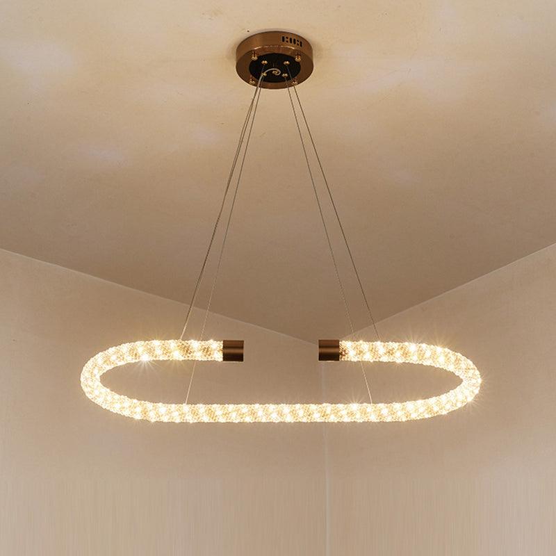 Bend Chandelier Light Modern Crystal 31.5 39 47 Wide LED Brass Fixture - Rebooters