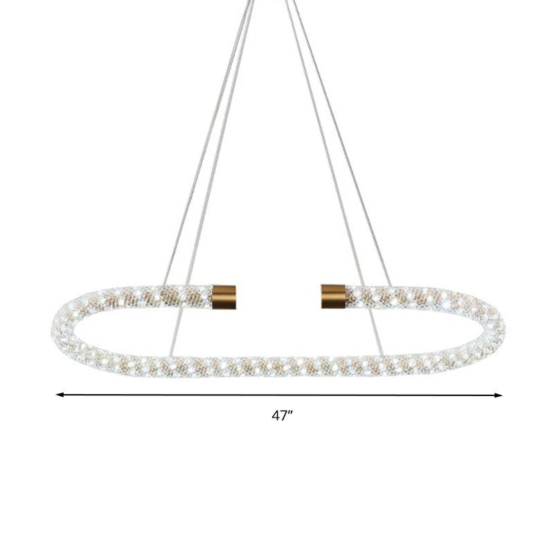 Bend Chandelier Light Modern Crystal 31.5 39 47 Wide LED Brass Fixture - Rebooters