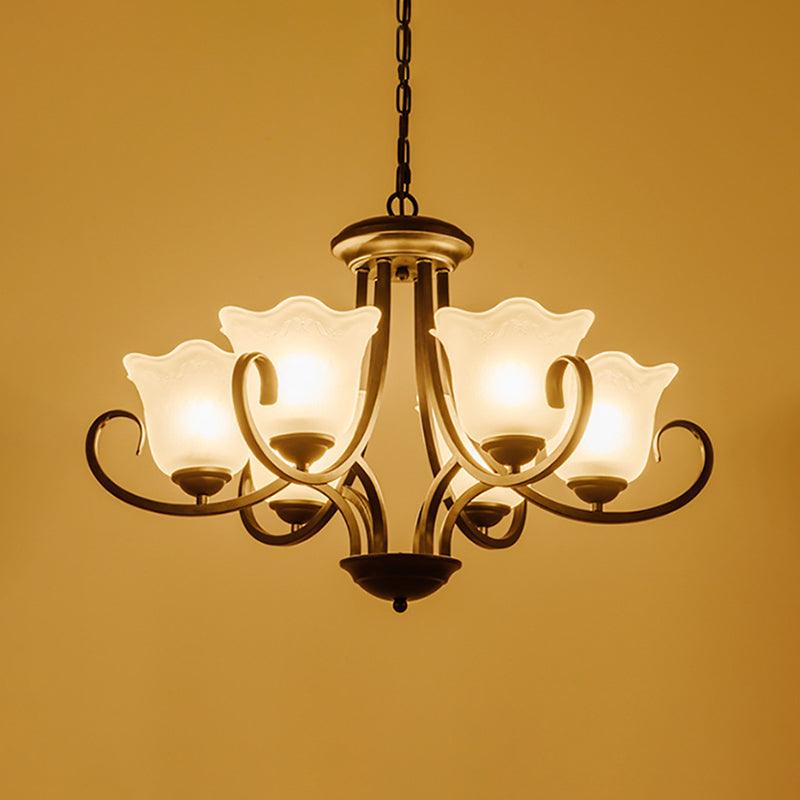 4/6/8 Bulbs Ceiling Lamp with Flared Shade Frosted Glass - Rebooters