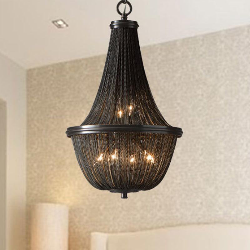 Basket Metal Chandelier Light Traditional 6/8 Lights Black - Rebooters