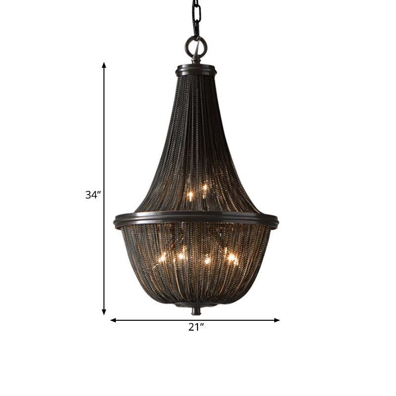Basket Metal Chandelier Light Traditional 6/8 Lights Black - Rebooters
