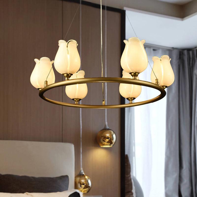 6 Lights Chandelier Pendant Light Traditional Wagon Wheel Lamp - Rebooters